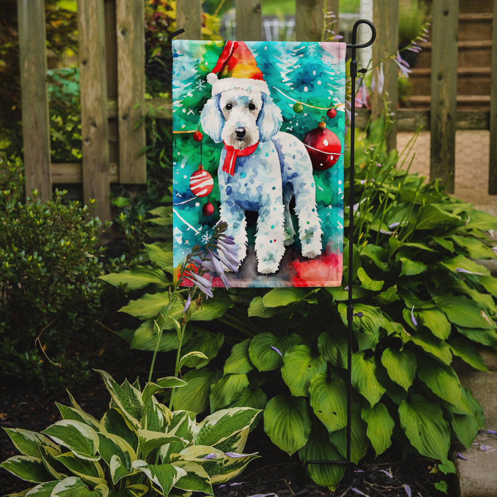 Bedlington Terrier Christmas Garden Flag