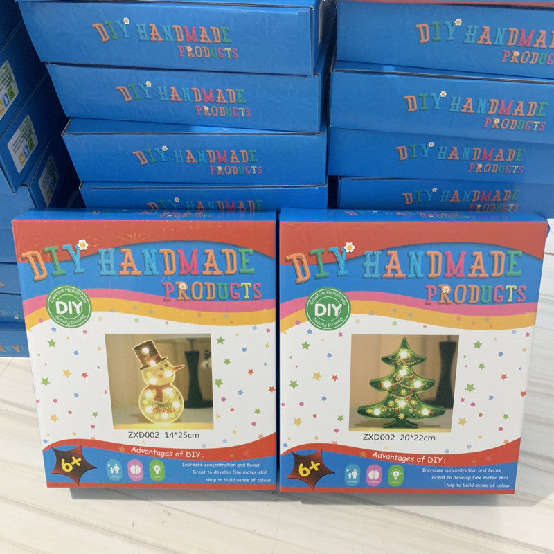 DIY 5D Diamond Painting Night Light - Christmas Tree & Snowman