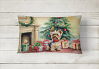 Yorkie Christmas Throw Pillow