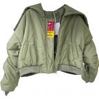 Wrinkle Zip Hooded Cotton Jacket for Comfort