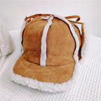 Women's Rope Ushanka Lamb Wool Windproof Hat | Embroidered Cap