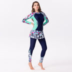 One-Piece Long Sleeve Swimsuit with Skirt