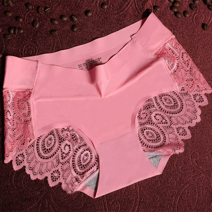 Sexy Ice Silk Women's Lace Thong Panties