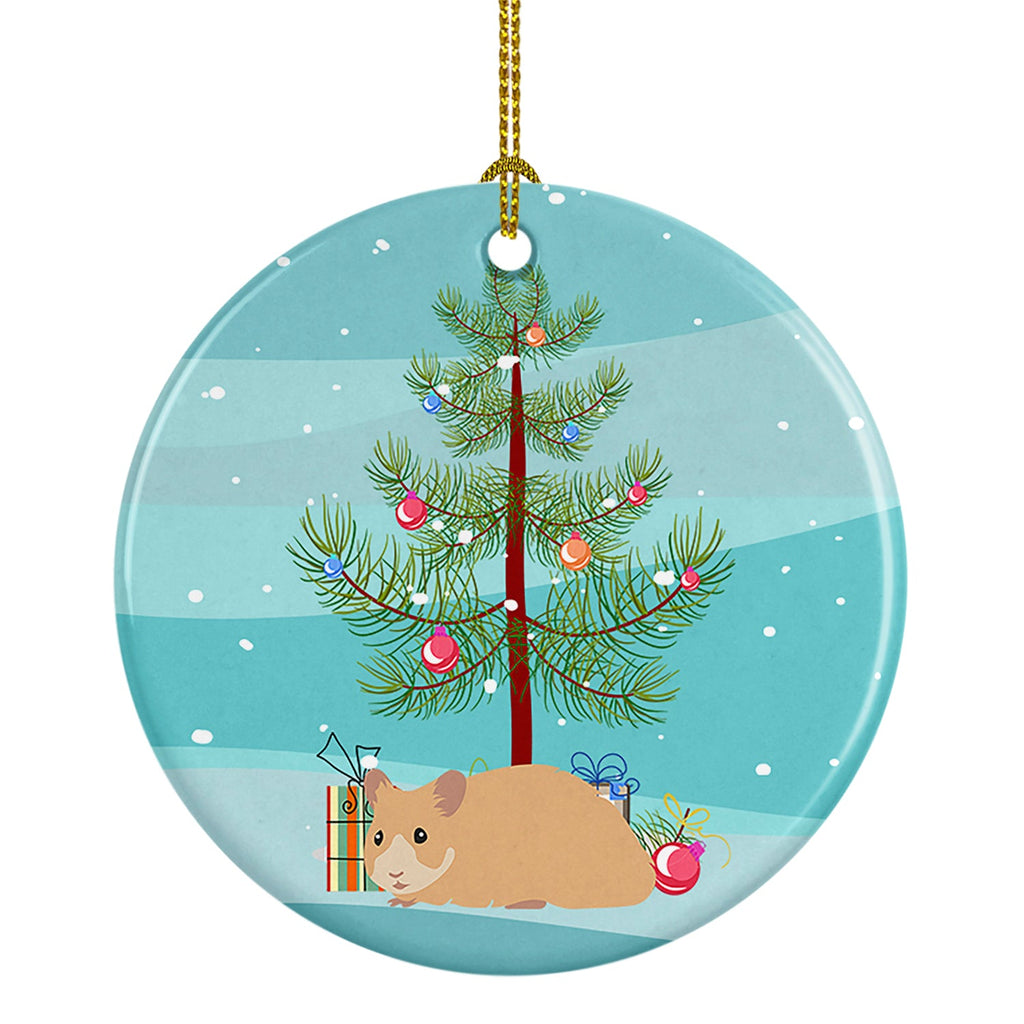 Syrian Golden Hamster Merry Christmas Ceramic Ornament