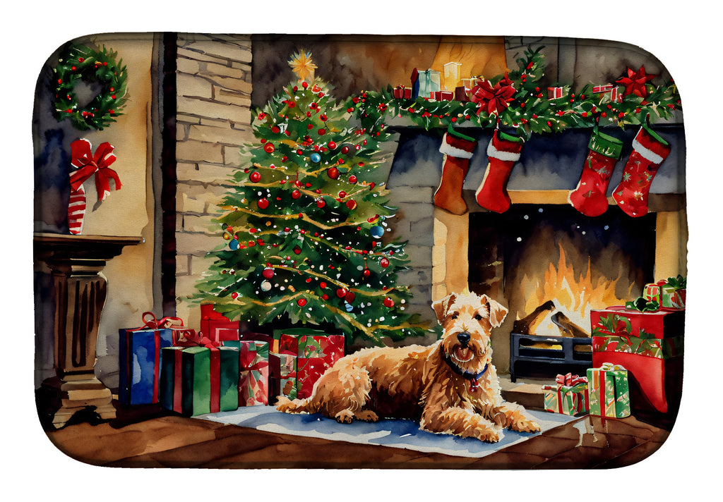 Lakeland Terrier Cozy Christmas Dish Drying Mat