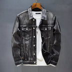 Casual Long-Sleeved Denim Jacket for Men