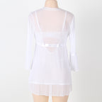 Lace and Mesh Lingerie Set with Sexy Nightgown