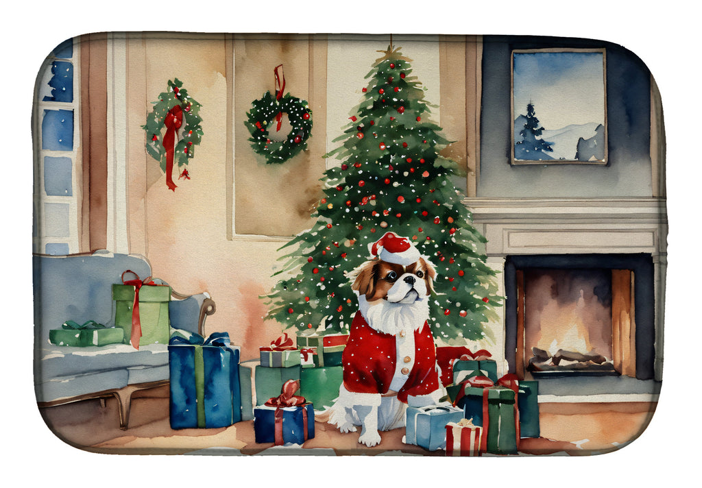 Japanese Chin Cozy Christmas Dish Drying Mat
