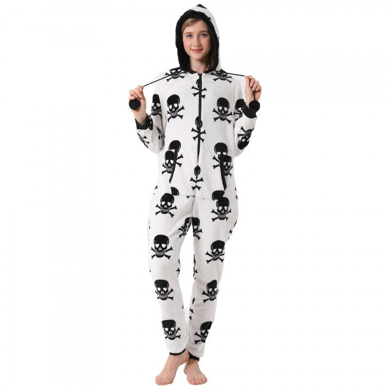 Ladies Flannel Christmas Halloween Onesie Pajamas