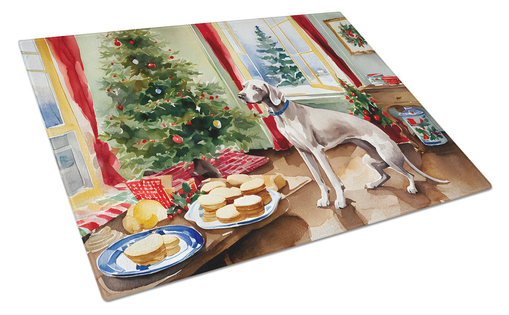 Weimaraner Christmas Cookies Glass Cutting Board