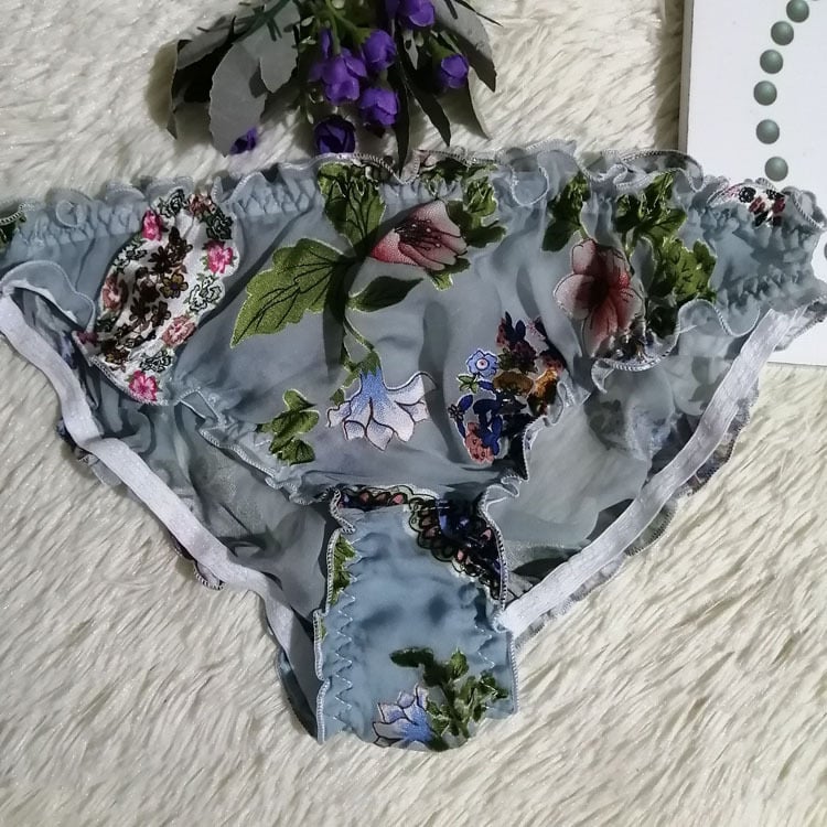 Translucent Silk Triangle Panties for Women