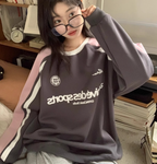 American Retro Contrast Round Neck Women's Sweater