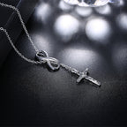 Infinity Cross Lariat Necklace