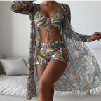 2024 Women's Three-Piece High Waist Bikini Set