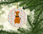 Merry Christmas Airedale Ceramic Ornament