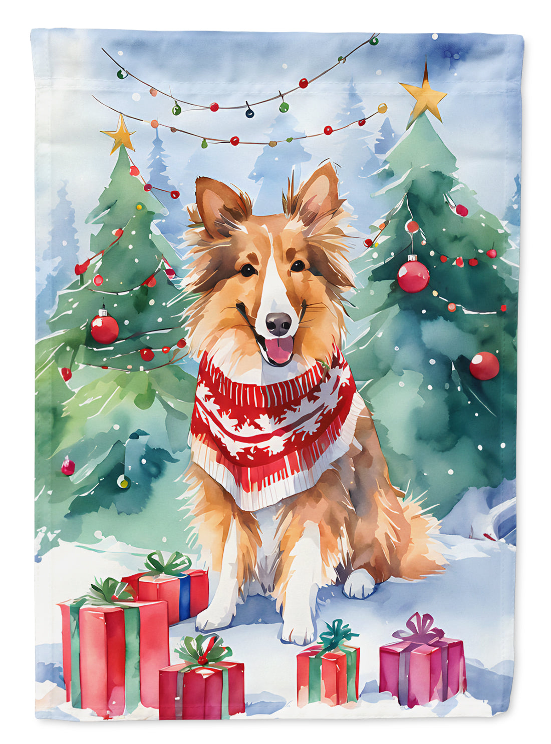 Sheltie Christmas Garden Flag