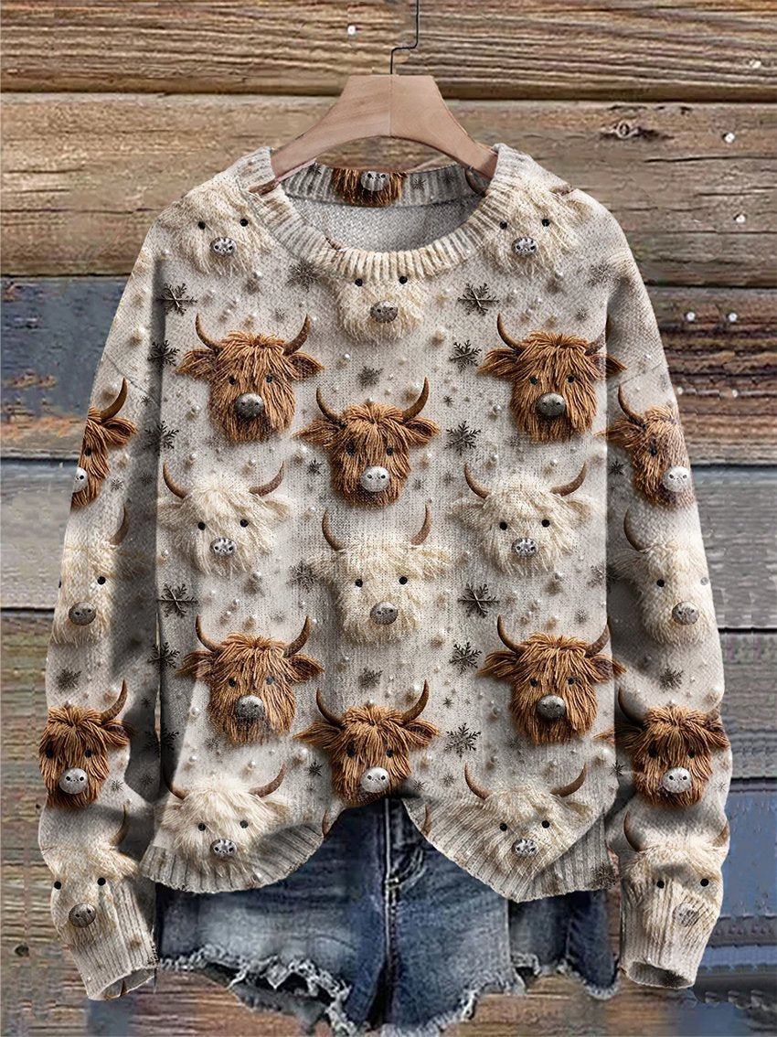 Loose Fit Women's Knit Sweater in Casual Style