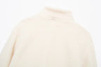 Women's Stand Collar Zipper Lamb Wool Coat