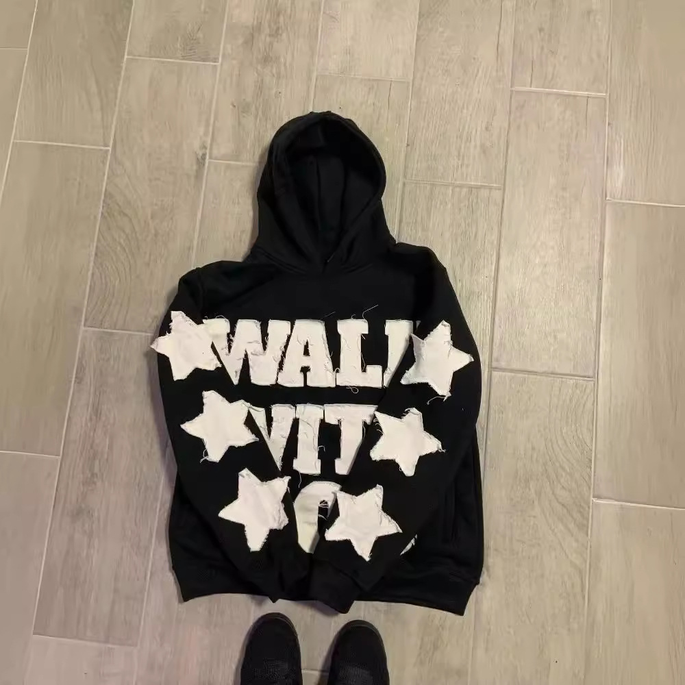 Star Letters Embroidered Hoodie | Streetwear