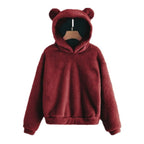 Warm and Cute Reversible Velvet Bunny Ear Hoodie | Streetwear