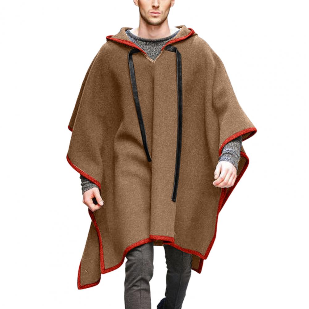 Trendy Vintage Men’s Long Coat with Irregular Hem