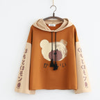 Korean Sweatshirt with Cute Bear Print Design | Streetwear