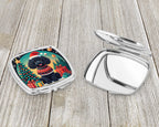 Black Toy Poodle Christmas Compact Mirror