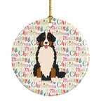 Merry Christmas Bernese Mountain Dog Ceramic Ornament