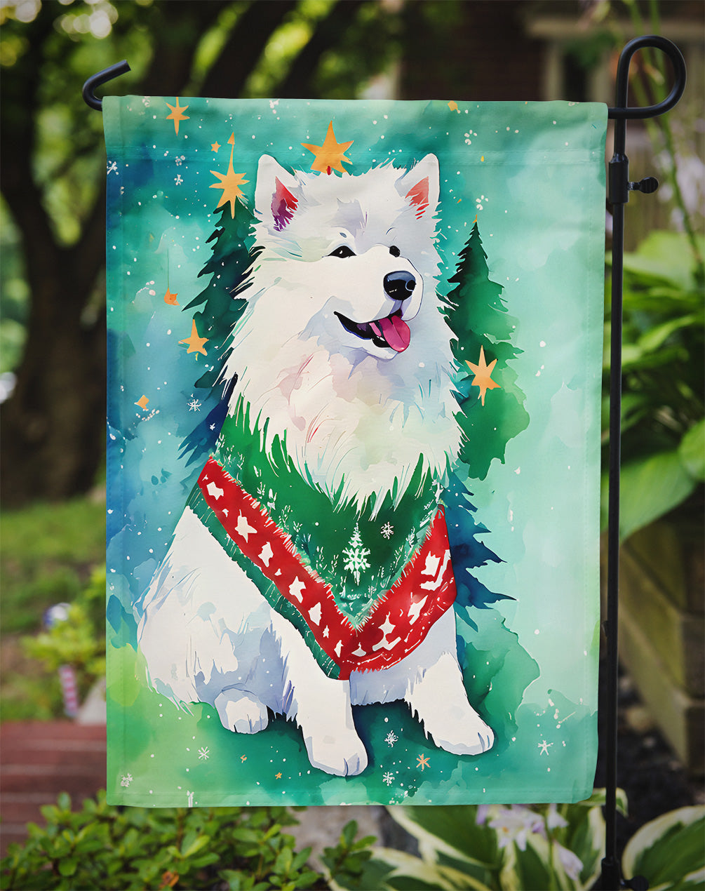 Samoyed Christmas Garden Flag