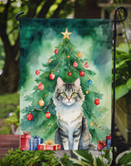 La Perm Cat By the Christmas Tree Garden Flag