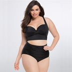 Plus Size High Waist Retro Women's Swimsuit Bikini