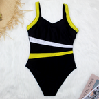 Women's Vintage Striped Backless One-Piece Swimsuit