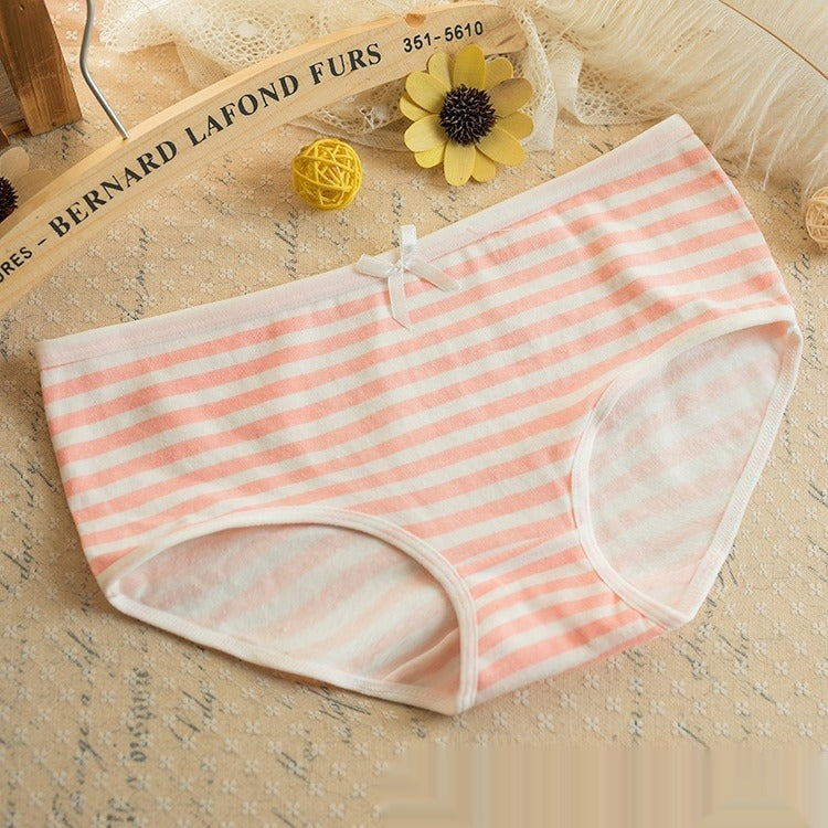 Women’s Striped Bow Cotton Panties