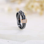 Black and White Ceramic Cross Ring