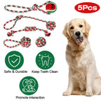 5Pcs Christmas Dog Rope Chew Toys Set