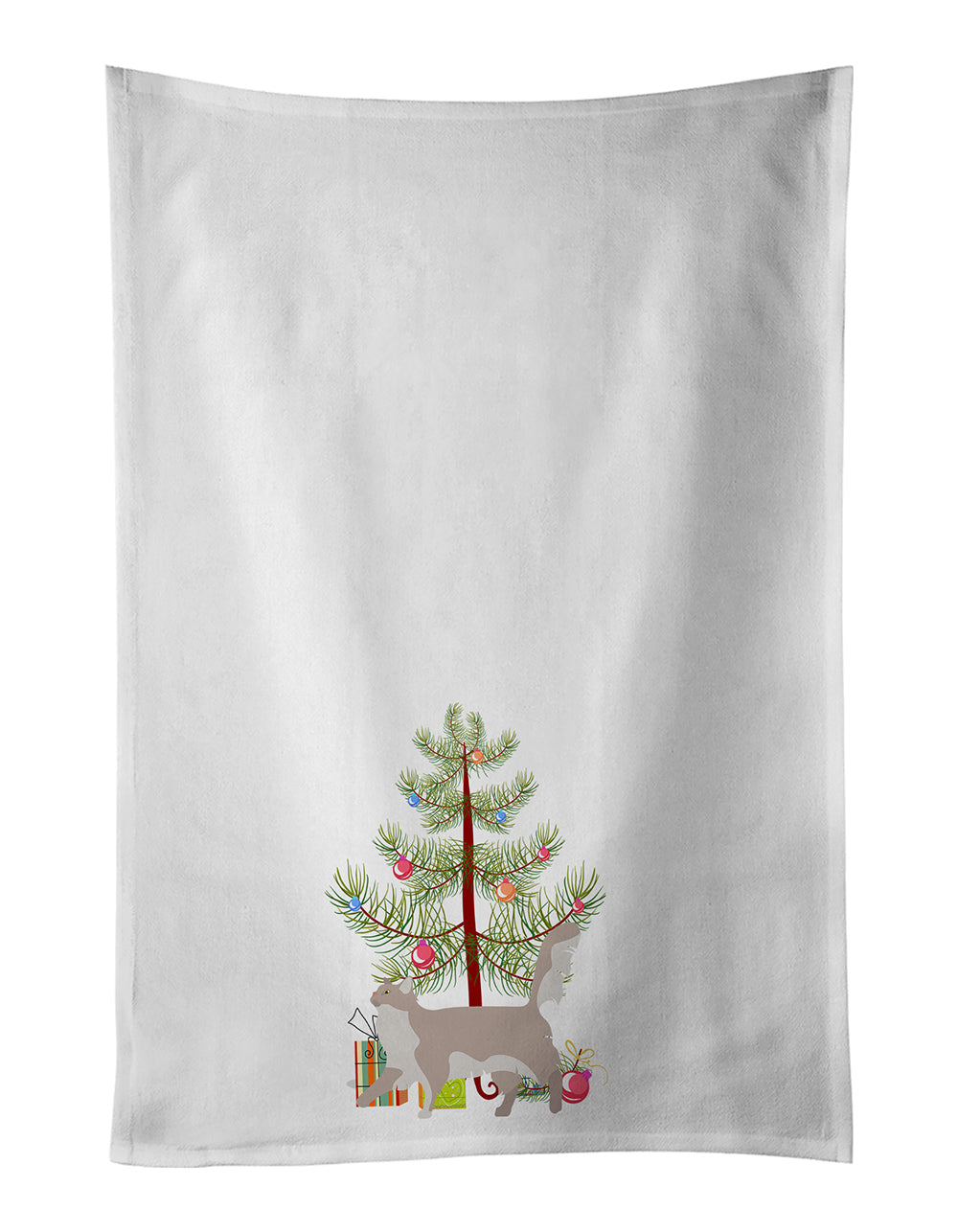 Chantilly Tiffany Cat Christmas Kitchen Towel Set of 2