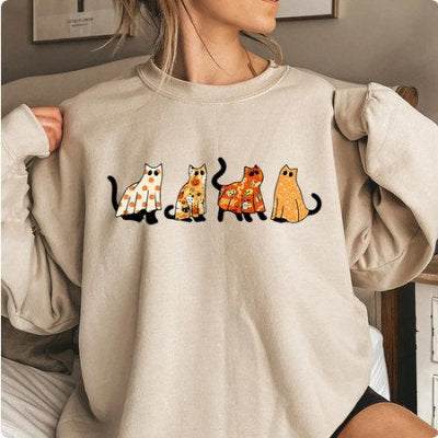 Funny Printed Halloween Pumpkin Head Party Hoodie | Streetwear