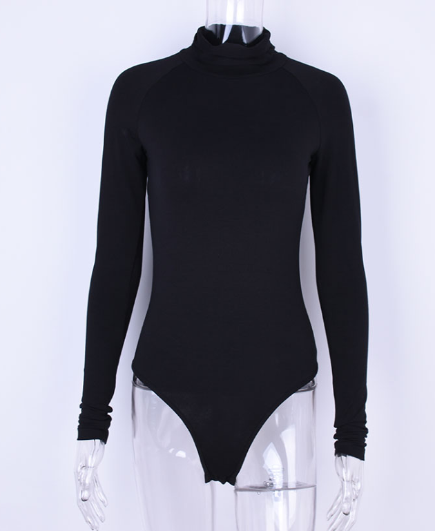 Autumn New Sexy Solid Color Long Sleeve Bodysuit Top