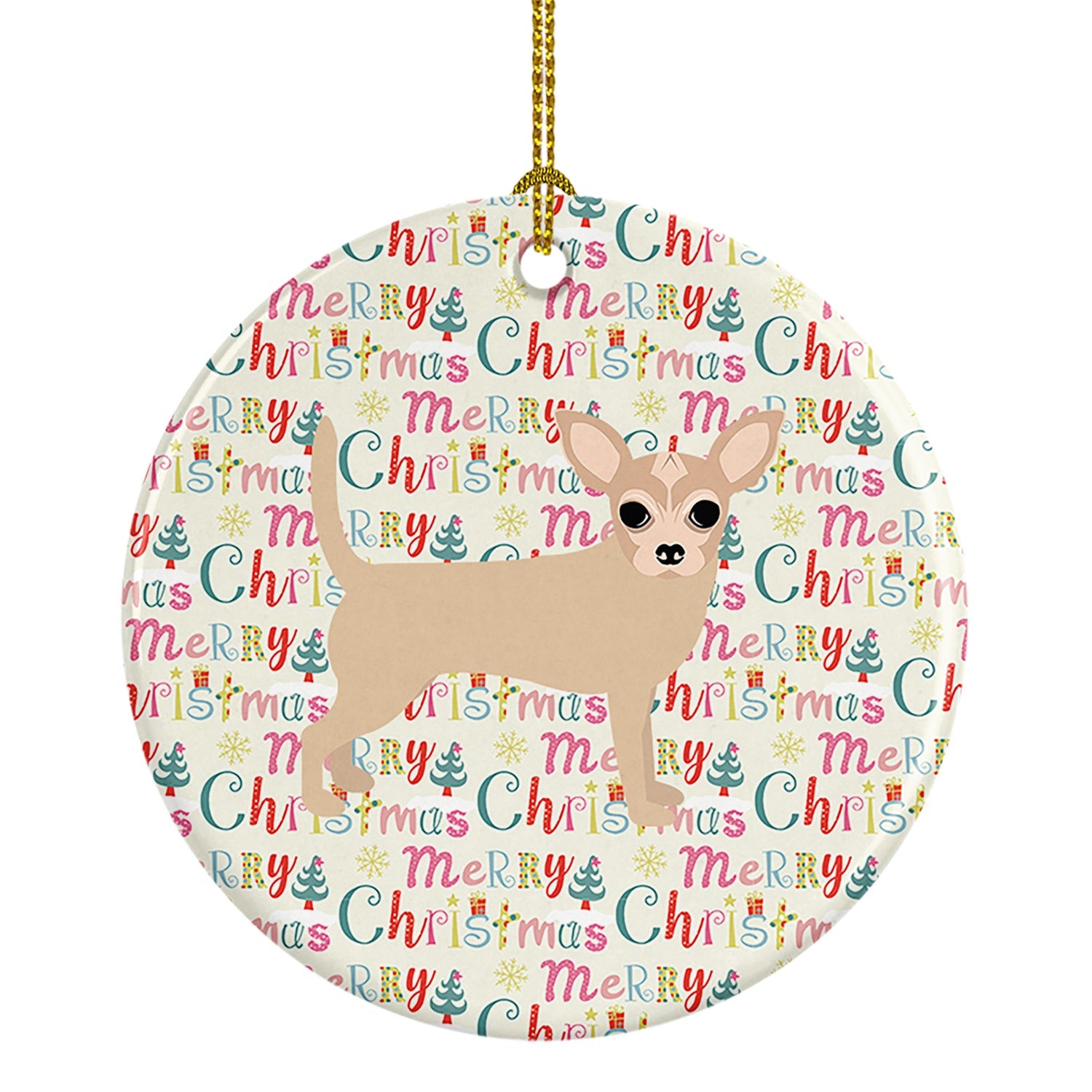 Chihuahua #2 Merry Christmas Ceramic Ornament