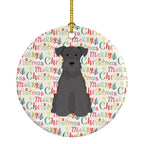 Merry Christmas Miniature Schnauzer Black Ceramic Ornament
