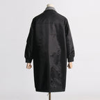 Elegant Contrast Color Long Trench Coat for Women 2024