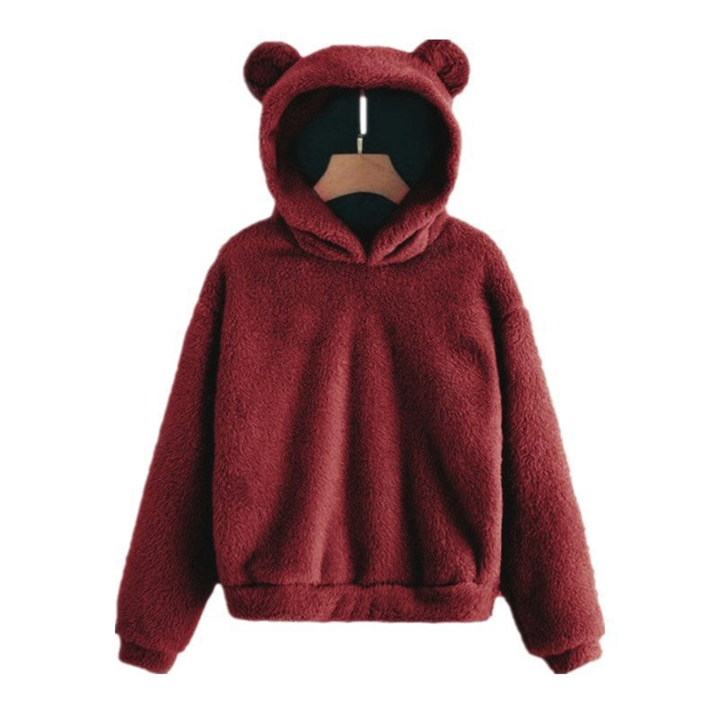 Warm and Cute Reversible Velvet Bunny Ear Hoodie | Streetwear