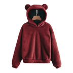 Warm and Cute Reversible Velvet Bunny Ear Hoodie | Streetwear