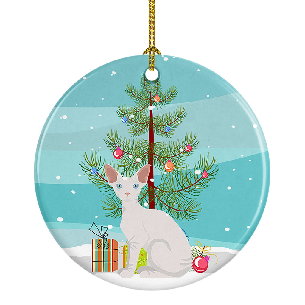 Sphynx Cat Christmas Ceramic Ornament