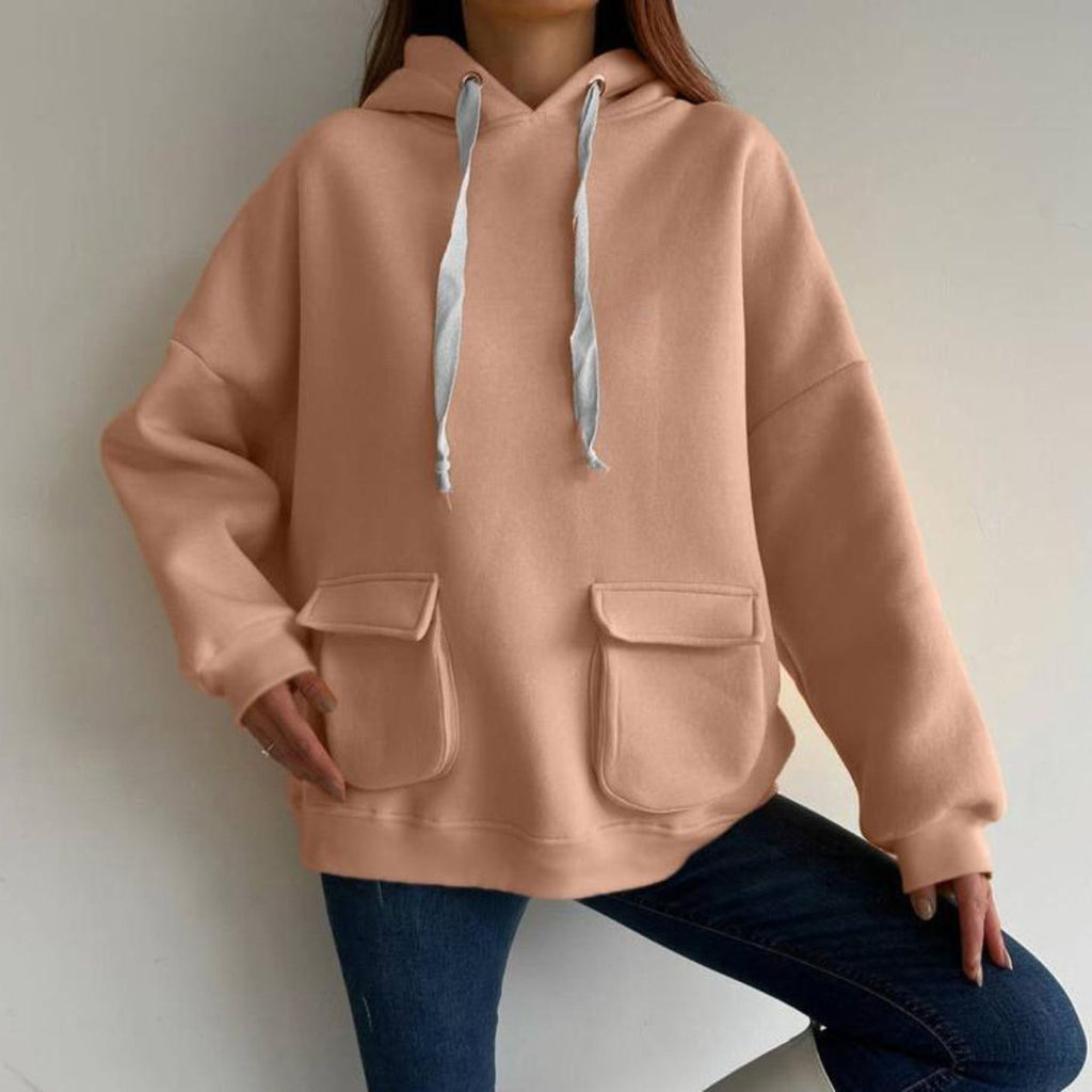 Casual Long Sleeve Fleece Shirt with Pockets