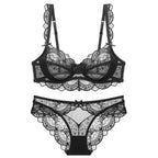 Ultra-thin Transparent Lace Bra Set for Women