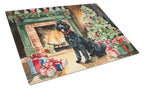 Portuguese Water Dog Cozy Christmas Glass Cutting Board