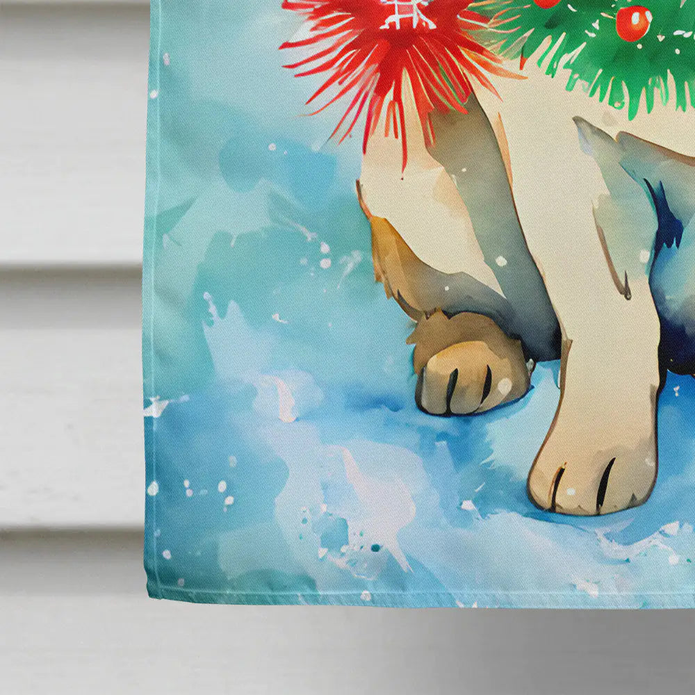 Pug Christmas House Flag