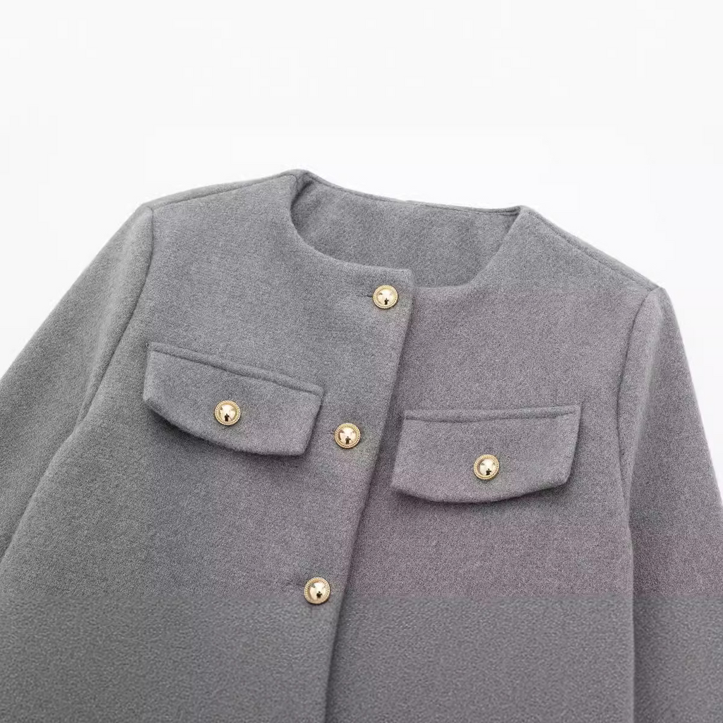 Fashion Casual Flip Trim Short Coat