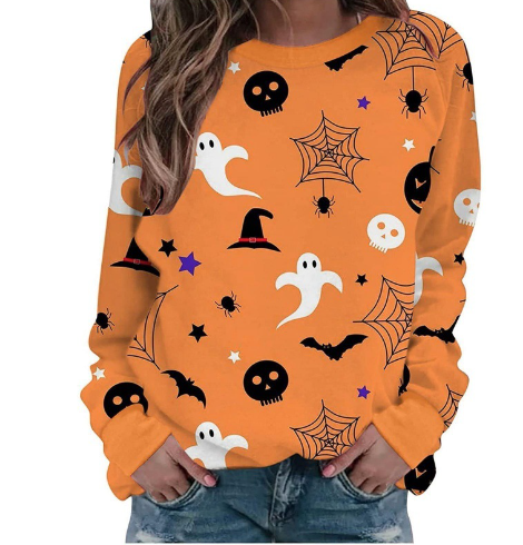 Halloween Women's Printed Long Sleeve Sweater